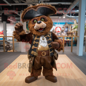 Brun Pirate maskot kostym...