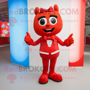 Röd armband maskot kostym...
