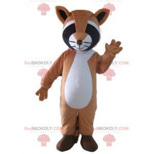 Raccoon mascot tricolor brown black and white - Redbrokoly.com