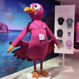 Magenta Gull maskot kostume...