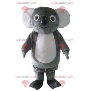 Mjuk och rolig fyllig grå och vit koalamaskot