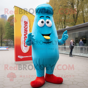 Cyan Currywurst mascotte...