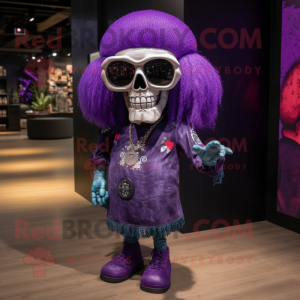 Purple Skull maskot drakt...