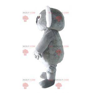 Soft and funny plump gray and white koala mascot -