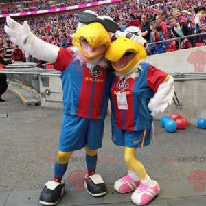 2 mascotes de pássaros gaivota branca - Redbrokoly.com