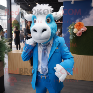 Sky Blue Goat maskot...