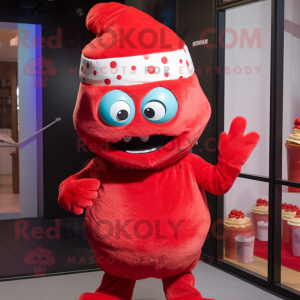 Rød Cupcake maskot kostume...