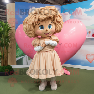 Tan Cupid maskot drakt...