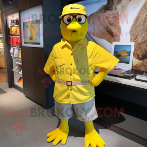 Yellow Gull maskot kostym...