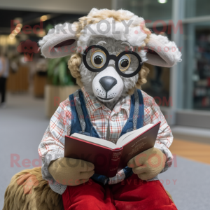 nan Ram mascot costume character dressed with a Button-Up Shirt and Reading glasses