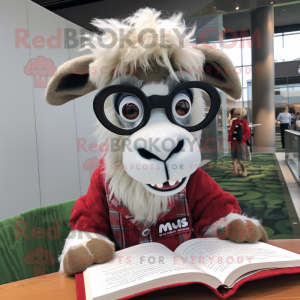 nan Ram mascot costume character dressed with a Button-Up Shirt and Reading glasses