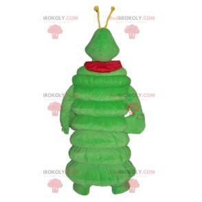 Mascot giant green caterpillar with a red scarf - Redbrokoly.com