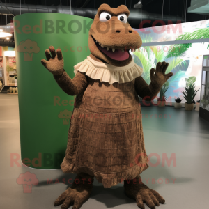Bruine krokodil mascotte...