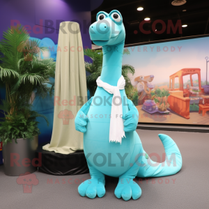 Cyan Brachiosaurus mascotte...