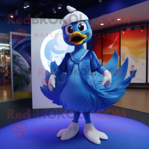 Blue Swan mascotte kostuum...