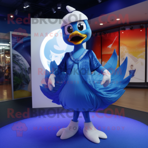 Blue Swan maskot kostym...