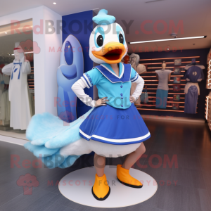 Blue Swan maskot kostume...