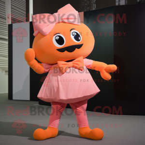 Orange Pink maskot kostume...