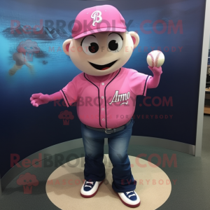 Pink Baseball Ball mascotte...