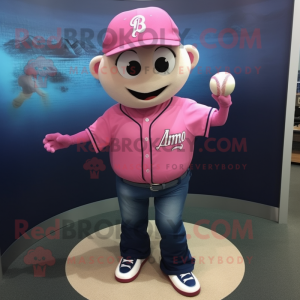 Pink baseball bold maskot...