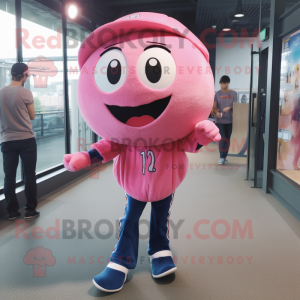 Pink baseball bold maskot...