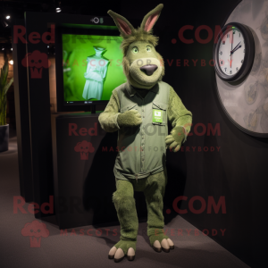 Green Donkey maskot kostume...