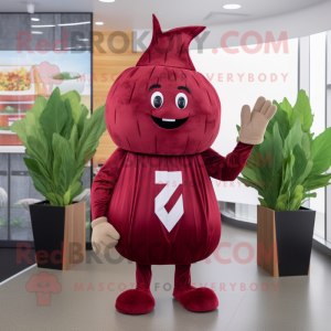 Maroon Beet maskot kostume...