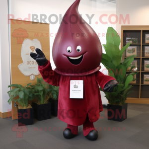 Maroon Beet mascot costume character dressed with a Sheath Dress and Wraps
