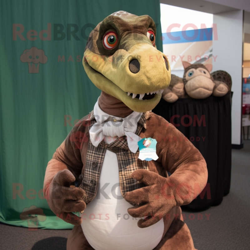 nan Utahraptor mascot costume character dressed with a Poplin Shirt and Coin purses