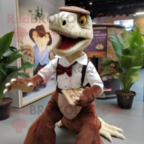 nan Utahraptor mascot costume character dressed with a Poplin Shirt and Coin purses