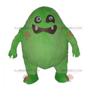 Funny and original big green and black monster mascot -