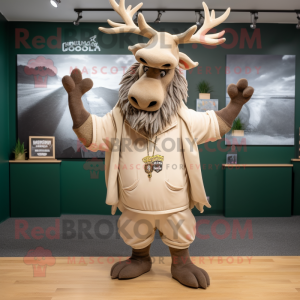 Tan Irish Elk maskot kostym...