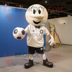 Cream Soccer Ball maskot...