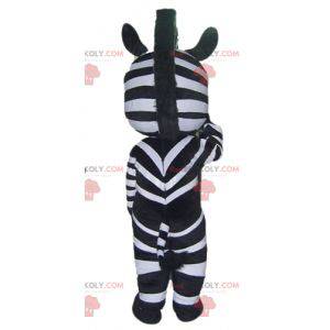 Mascote zebra preto e branco com olhos azuis - Redbrokoly.com