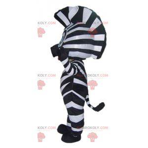 Mascote zebra preto e branco com olhos azuis - Redbrokoly.com