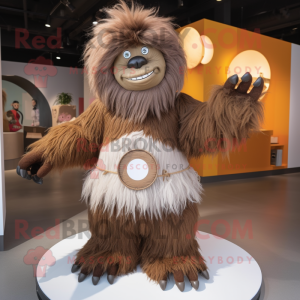 Brown Yeti mascotte kostuum...