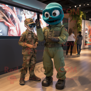 nan Commando mascot costume character dressed with a Jumpsuit and Watches