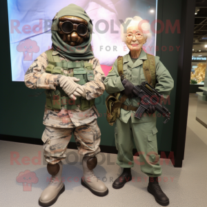 nan Commando mascot costume character dressed with a Jumpsuit and Watches