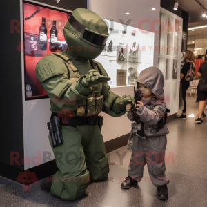 nan Commando mascot costume character dressed with a Jumpsuit and Watches