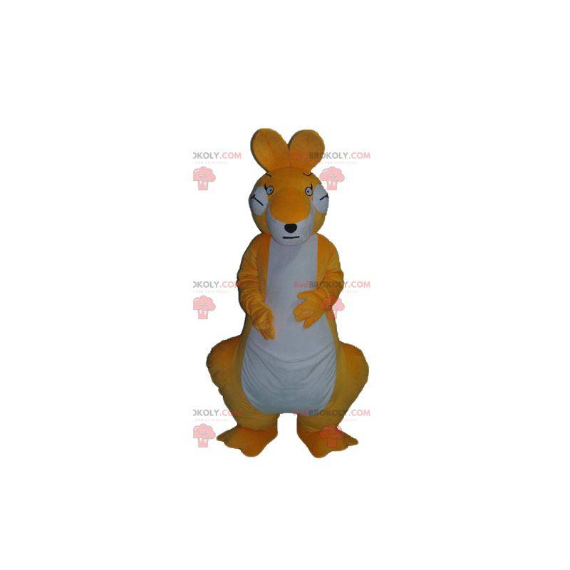 Giant and very successful orange and white kangaroo mascot -