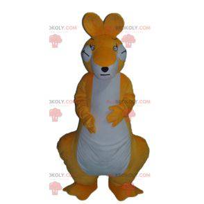 Giant and very successful orange and white kangaroo mascot -