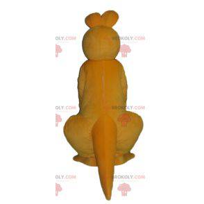 Mascotte de kangourou orange et blanc géant et très réussi -