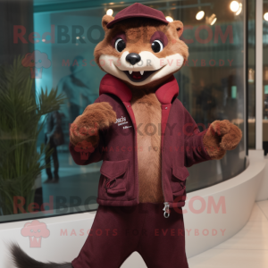 Maroon Weasel maskot...