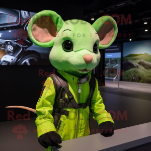 Lime Green Mouse mascotte...