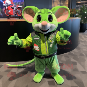 Lime Green Mouse maskot...