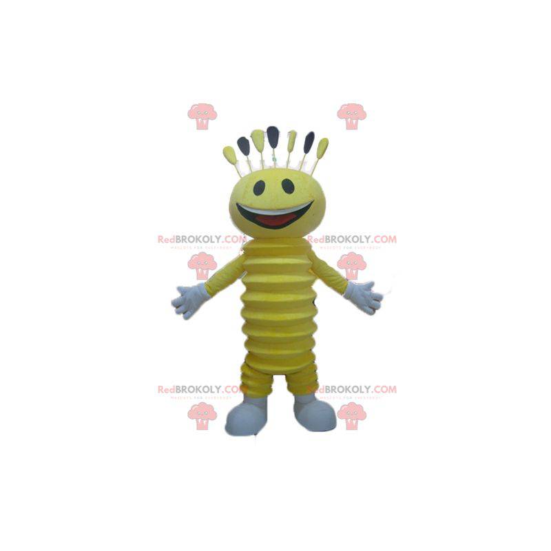 Mascotte de bonhomme jaune très souriant - Redbrokoly.com