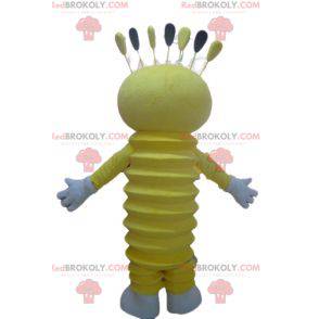 Sehr lächelndes gelbes Schneemannmaskottchen - Redbrokoly.com
