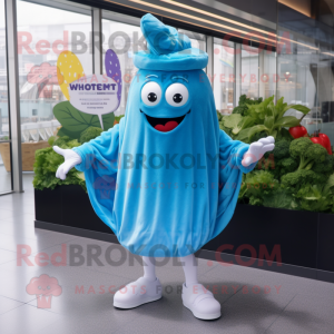 Sky Blue Beet mascot costume character dressed with a Cover-up and Anklets