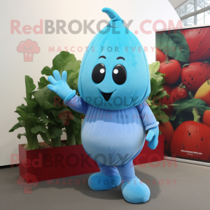 Sky Blue Beet mascot costume character dressed with a Cover-up and Anklets