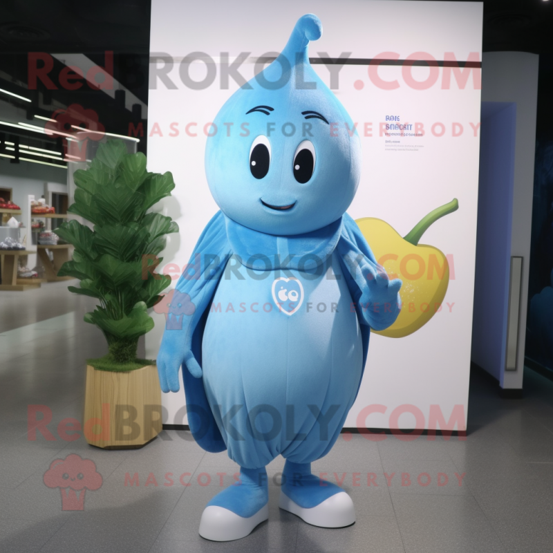 Sky Blue Beet mascot costume character dressed with a Cover-up and Anklets